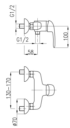 Bateria-natryskowa-KFA-ALBIT-ścienna-chrom-460601000