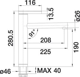 Bateria kuchenna BLANCO LINEE, chrom 517594