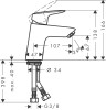 Bateria umywalkowa HANSGROHE LOGIS 70 bez korka, chrom 71071000