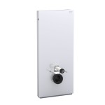 Moduł sanitarny do WC GEBERIT MONOLITH H114, przyłącze z tyłu, szkło białe / aluminium szczotkowane 131.031.SI.5