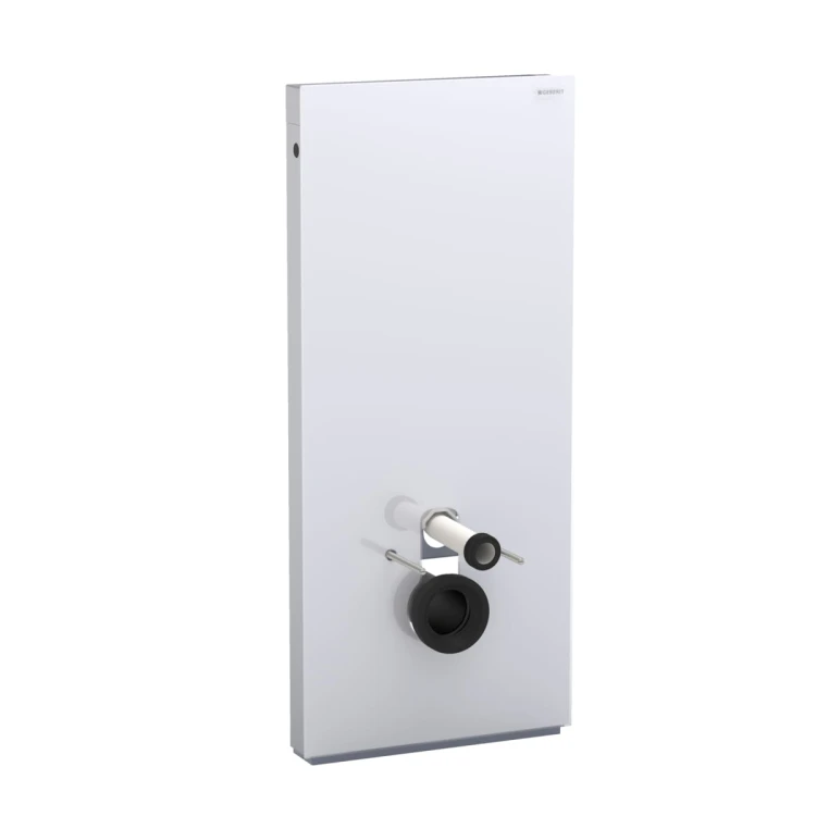 Moduł sanitarny do WC GEBERIT MONOLITH H114, przyłącze z tyłu, szkło białe / aluminium szczotkowane 131.031.SI.5