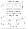 Umywalka DURAVIT D-CODE 120x48cm, biała 03481200002