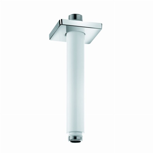 Ramie natrysku KLUDI A-QA 150mm 1/2 Sufitowe okrągłe (rozeta kwadratowa) biały/chrom 6653591-00