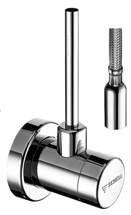 Zawór SCHELL CLASSIC grzybkowy 1/2 x 3/8 kątowy zacisk chrom ( bateria ) 051720699
