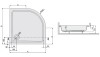 Brodzik półokrągły SANPLAST FREE LINE 80x80x15cm, biały 615040222001000
