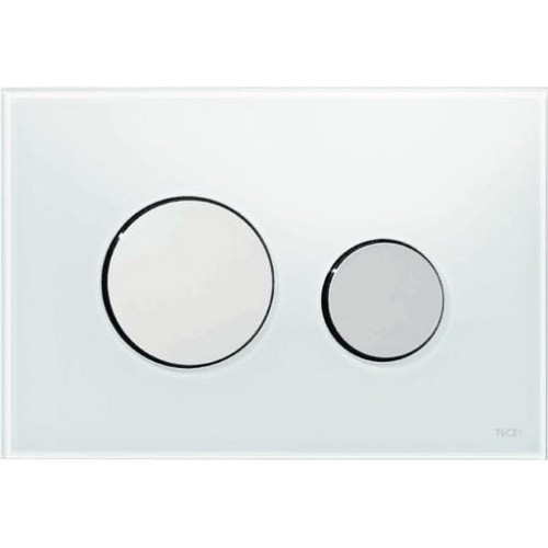 Przycisk spłukujący TECE LOOP 3/6L szkło białe, przyciski chrom 9.240.660