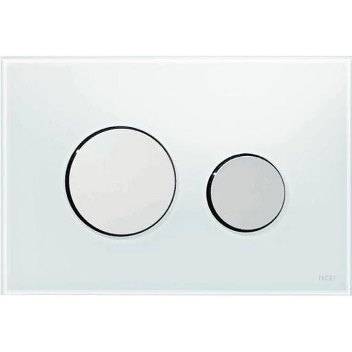 Przycisk spłukujący TECE LOOP 3/6L szkło białe, przyciski chrom 9.240.660