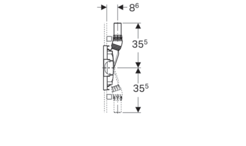 Element montażowy GEBERIT DUOFIX do natrysków z odpływem ściennym H=50cm 111.591.00.1