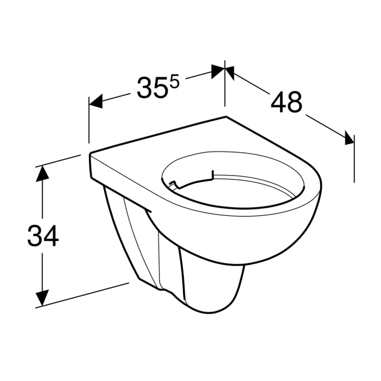 Miska wisząca KOŁO NOVA PRO Owalna 48x36cm Rimfree Biały M33125000