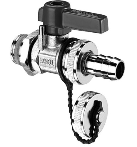 Zawór SHELL kulowy spustowo - napełniający 1/2 z pokrętłem dżwigniowym chrom 139940399