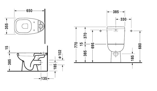 Miska kompaktowa WC DURAVIT D-CODE 21110900002