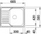 Zlewozmywak stalowy BLANCO TIPO 45 S MINI 60x50 cm, bez korka aut., stal matowa 516524
