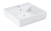 Umywalka nablatowa GROHE CUBE CERAMIC 50x49cm. z Otworem, z Przelewem, Biały Pure Guard - 3947800H