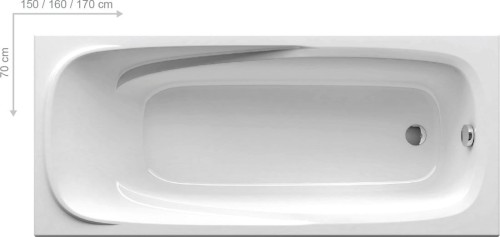 Wanna prostokątna RAVAK VANDA II 170x70cm, biała CP21000000