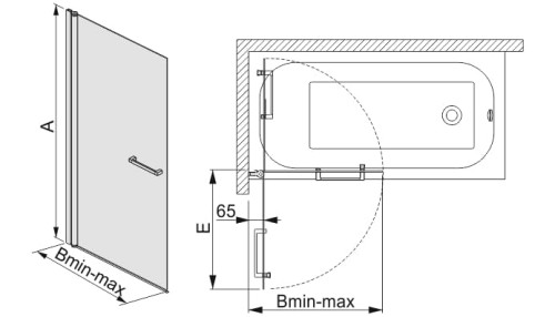 Parawan nawannowy SANPLAST PRESTIGE III KW/PRIII 70cm , szkło W0, biały 600073101001401