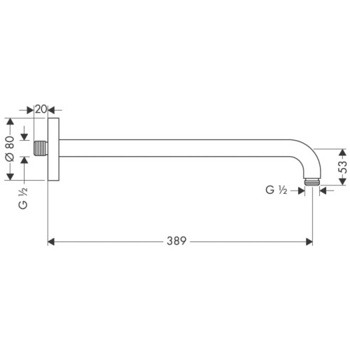 Ramię natrysku HANSGROHE 389mm, chrom 27413000