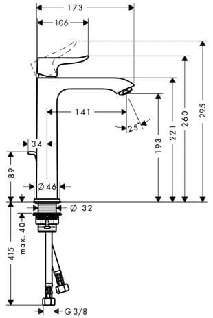 Bateria umywalkowa HANSGROHE METRIS E2 200 do misek umywalkowych 31183000