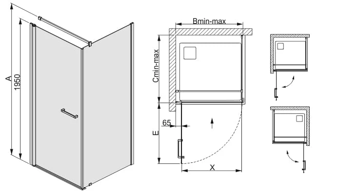 Kabina prysznicowa kwadratowa SANPLAST PRESTIGE III KNDJ/PRIII 80cm szkło W0, biały 600073002001401