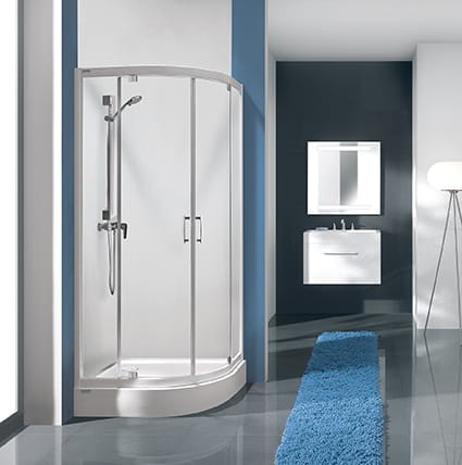 Kabina Półokrągła SANPLAST TX5b 80cm. Szkło W0, Glass Protect, Srebrny Błyszczący  600271042138401