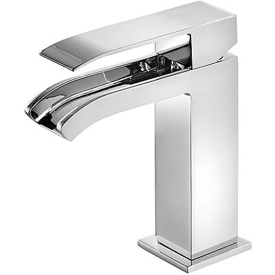 Bateria umywalkowa TRES CUADRO z kaskadą otwartą, bez korka, chrom - 00611001