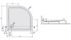Brodzik półokrągły SANPLAST FREE LINE  80x80x5cm, biały eurowhite 615040142001000