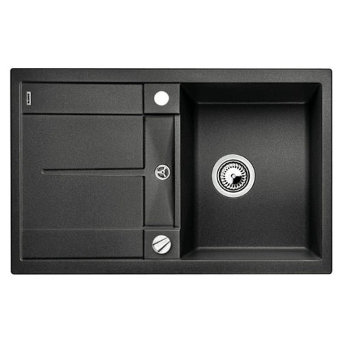 Zlewozmywak granitowy BLANCO METRA 45 S 78x50 cm, z korkiem aut., antracyt, PuraDur 513035