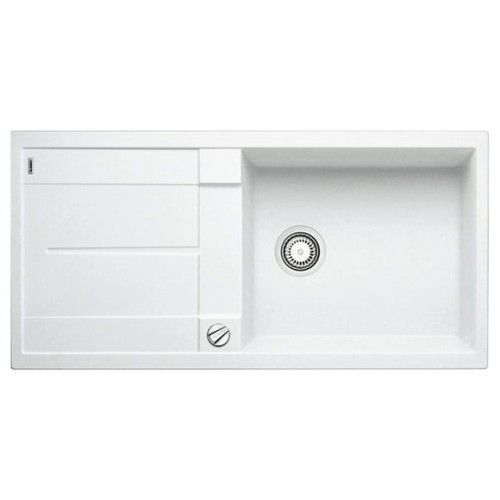 Zlewozmywak granitowy BLANCO METRA XL 6 S 100x50 cm, z korkiem aut., biały, PuraDur 515280