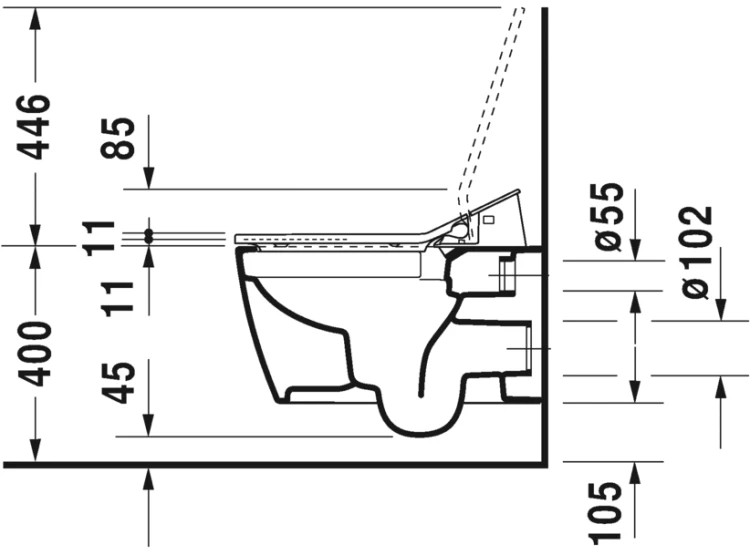 Miska wisząca WC DURAVIT Me by Starck Rimless, do Sensowash, biała 2529590000