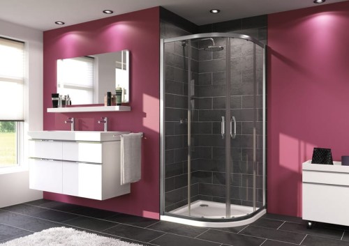 Kabina prysznicowa półokrągła HUPPE ENA 2.0 80cm, R=55cm, drzwi suwane, chrom, AntiPlaque 140603069322