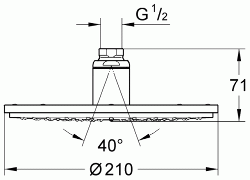 Prysznic górny / deszczownica GROHE RAINSHOWER COSMOPOLITAN 210 bez ramienia, chrom 28368000