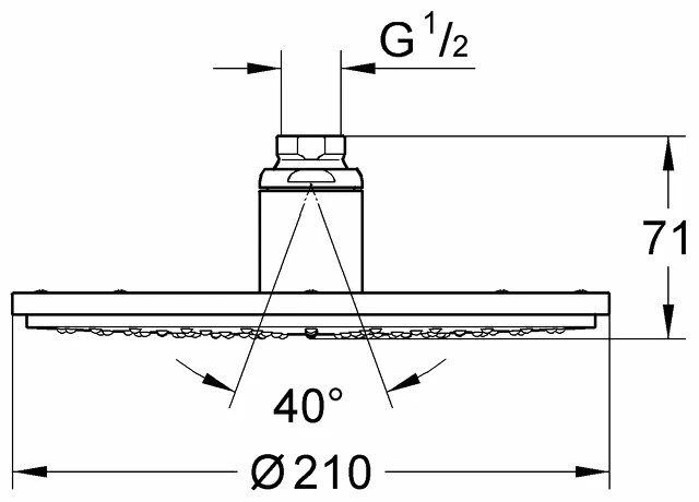 Prysznic górny / deszczownica GROHE RAINSHOWER COSMOPOLITAN 210 bez ramienia, chrom 28368000