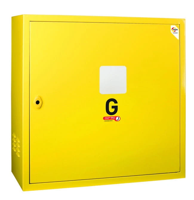 Skrzynka gazowa WEBA wolnostojąca 60x60x25cm prosta, żółta (+kluczyk) 06-25-0600-21