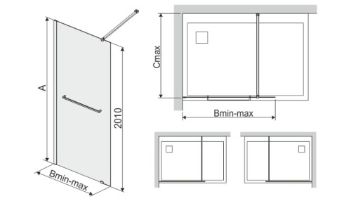 Scianka Wolnostojąca SANPLAST FREE LINE II 120cm. Szkło W0, Glass Protect, Srebrny Błyszczący  600261046042401