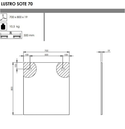 Lustro ELITA SOTE 70x80 165801