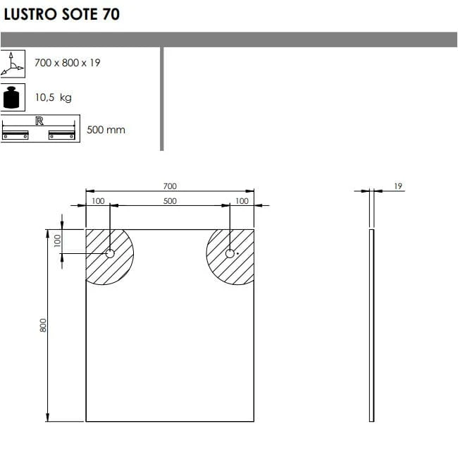 Lustro ELITA SOTE 70x80 165801