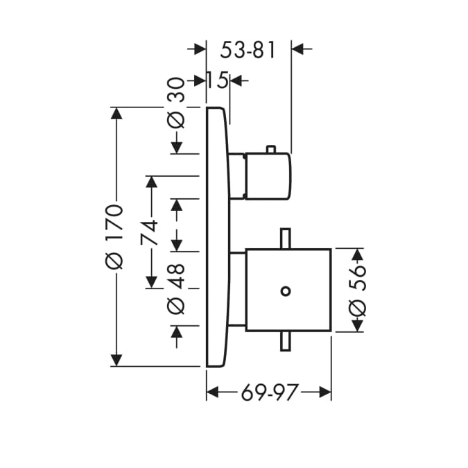 Bateria natryskowa AXOR STARCK element zewnętrzny, chrom 10700000