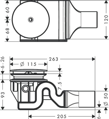Syfon brodzikowy HANSGROHE RAINDRAIN 90 XXL 55l/min., kompletny, chrom 60067000