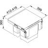 Sortownik odpadów GARBO 45-2 FRANKE 412x399x360 , 2 rodzaje odpadów, do szafki 45 121.0200.692