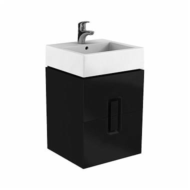 Szafka podumywalkowa KOŁO TWINS 50, wisząca, z 2 szufladami, czarny mat 89491-000