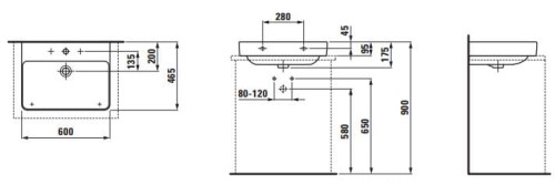 Umywalka LAUFEN PRO S 60x46,5cm, szlifowana, biała H8169630001041