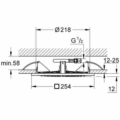 Prysznic górny / deszczownica GROHE RAINSHOWER F-SERIES 10 25.4x25.4cm, sufitowa, chrom 27467000