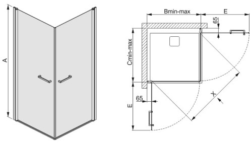 Kabina prysznicowa kwadratowa SANPLAST PRESTIGE III KN2/PRIII 90cm, szkło W0, srebrny matowy 600073043039401