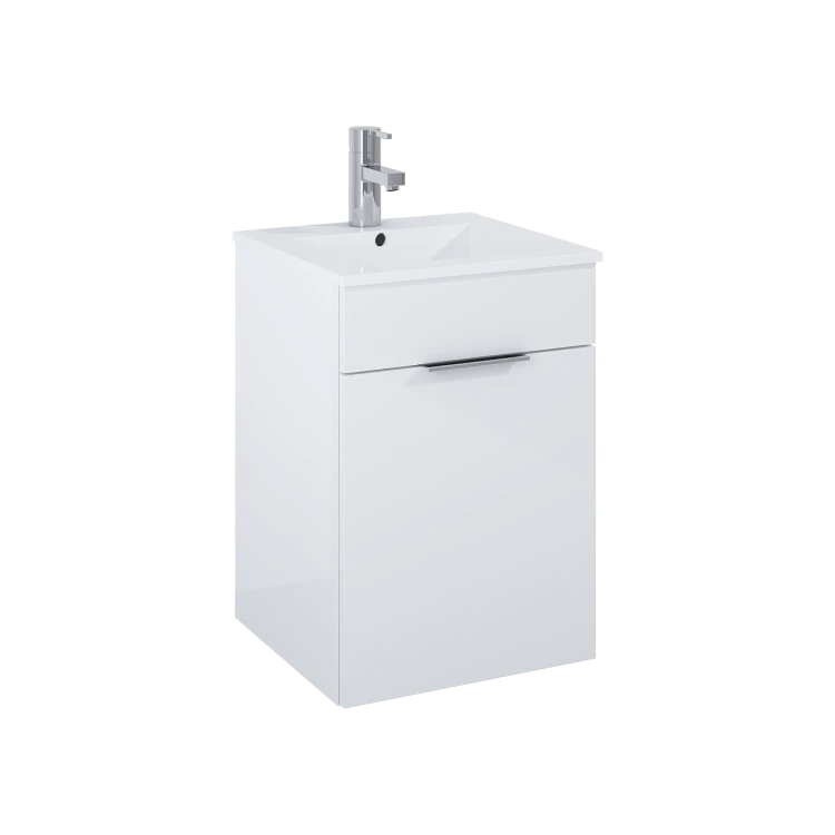 Zestaw ELITA QUBO PLUS 40 1D umywalka 40cm z szafką, biała WHITE 166483