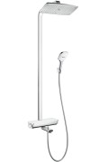 Komplet prysznicowy HANSGROHE RAINDANCE SELECT E 360 1 Jet z ramieniem 38cm, chrom/biały 27113400