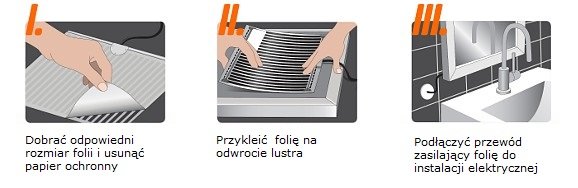 Folia grzewcza pod lustro
