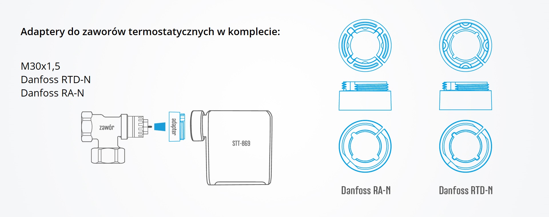 Głowica termostatyczna TECH STT-869